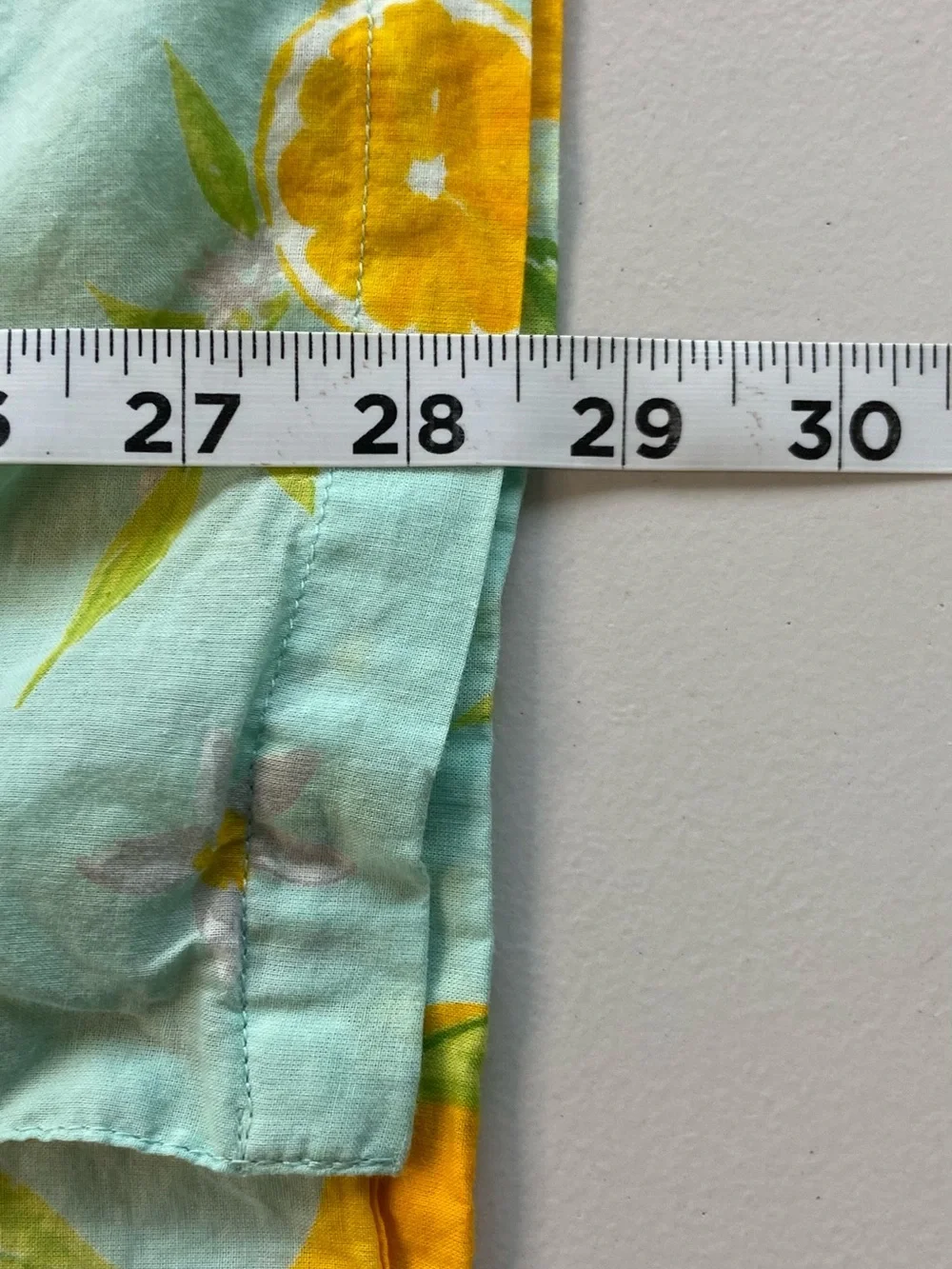 Mahogany Pajama Set Lemon Print Blue Yellow Cotton Top Pants Large Colorful